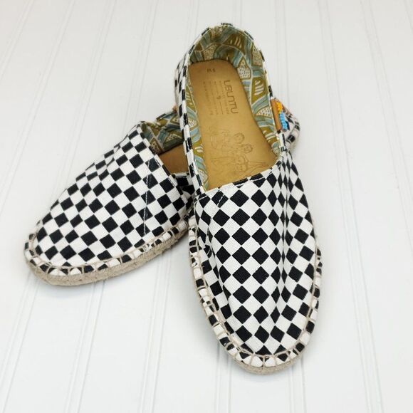 Ubuntu Afridrilles Black & White Checker Espadrilles - Picture 4 of 9
